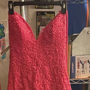 Elegant Pink Lace Tiered Skirt